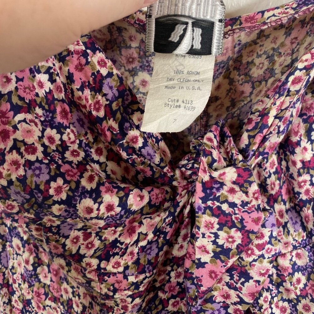 Vtg Workshop Clothing Women's Cottage Core Milkmaid Country Floral Dress Sz 7 - Picture 5 of 16